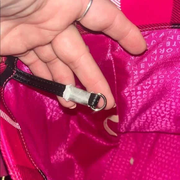 Kate Spade Pink and Black Checkered Tote - Picture 5 of 7